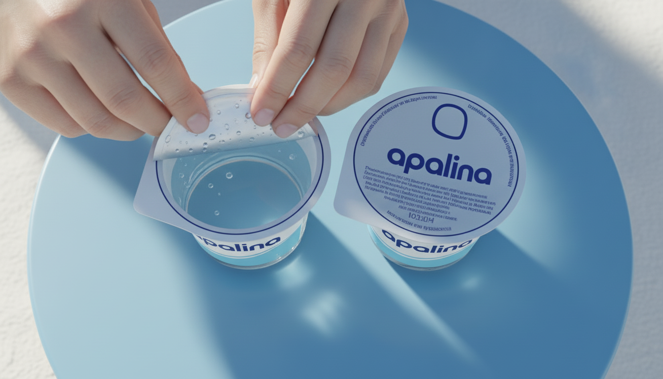 APALINA - Apa sigilată la pahar este un produs practic.