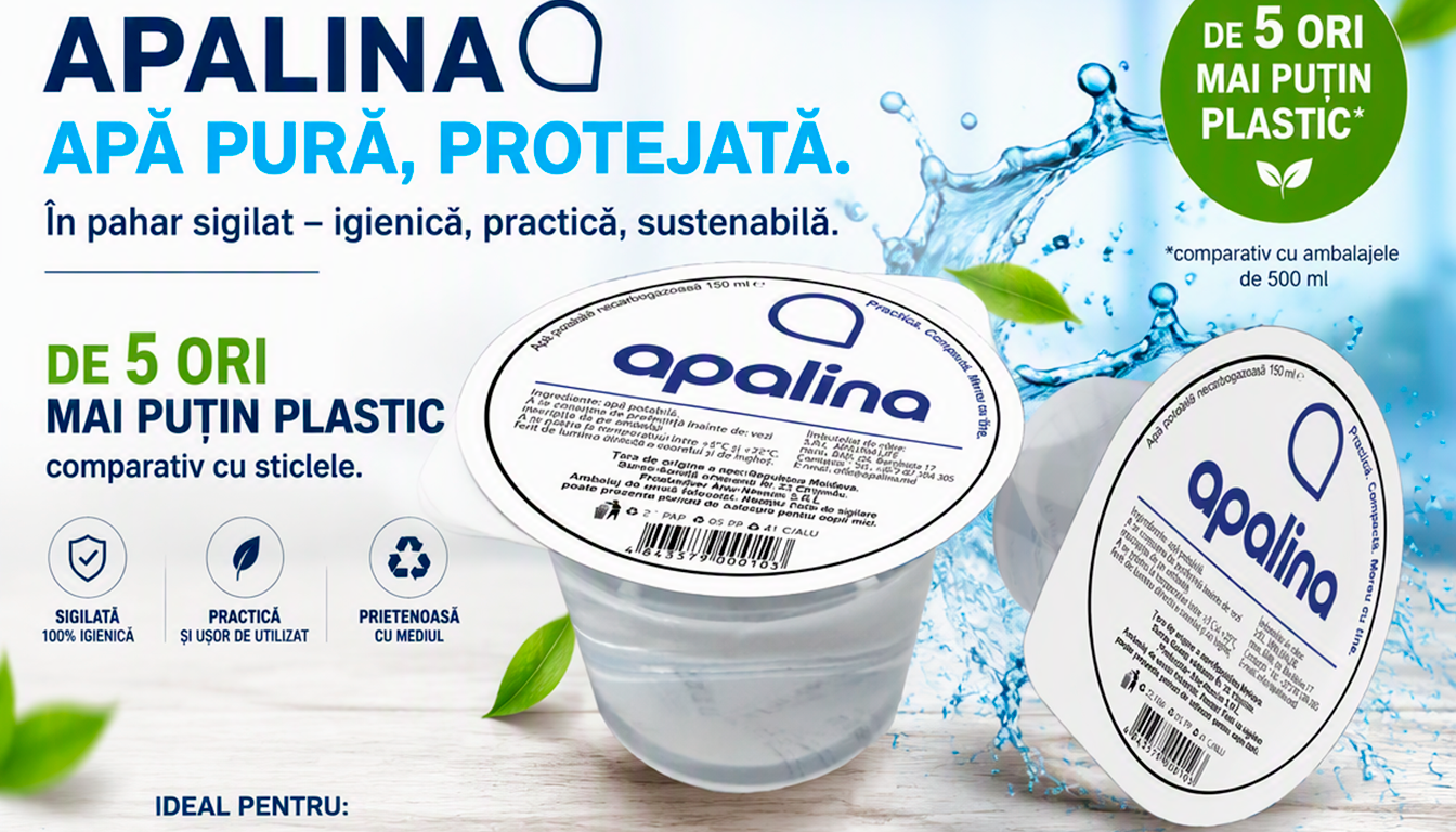 APALINA - Produsul utilizaeaza de 5 ori mai puțin plastic.